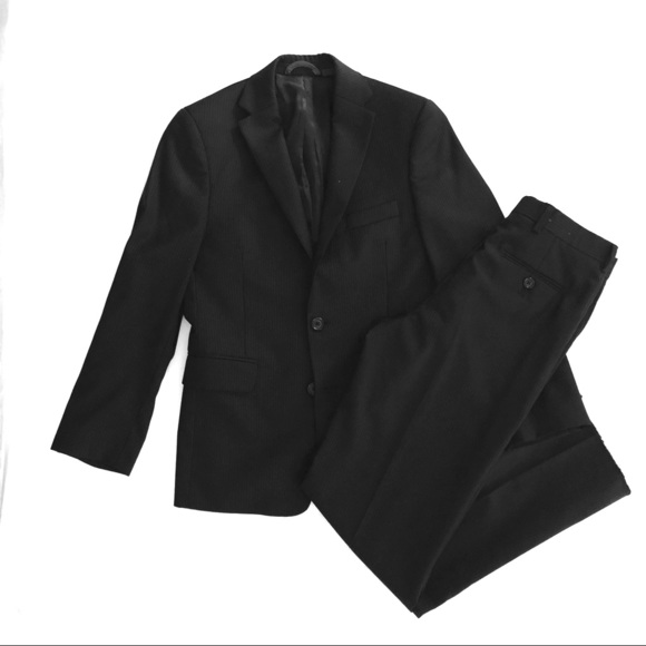 Michael Kors Black Pinstripe 2-Piece Suit for Boys - Picture 1 of 8